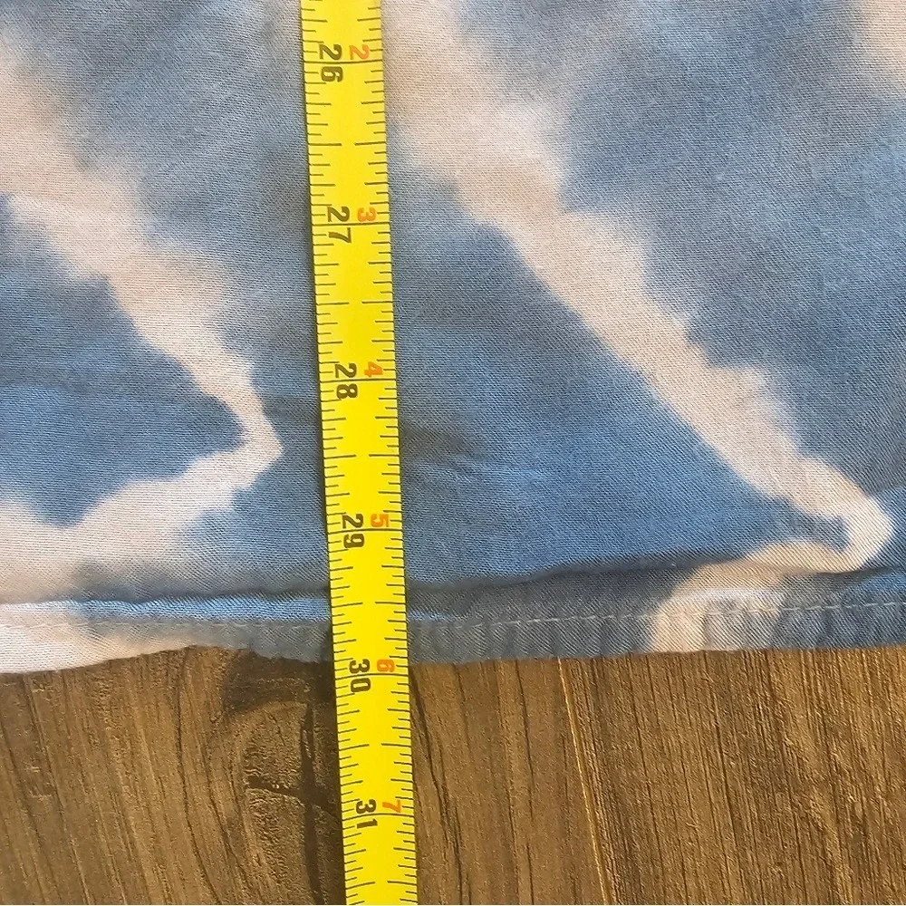 Women's‎ 1X Blue White Tie-Dye Dress Strapless Smocking Beachy Hippie Vacation